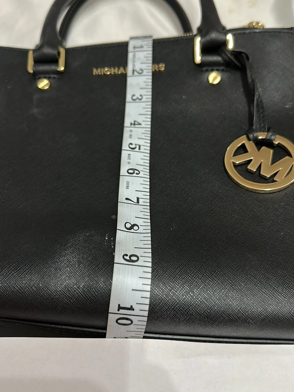 Michael Kors Black Leather Satchel - Perfect for Office, College & Travel